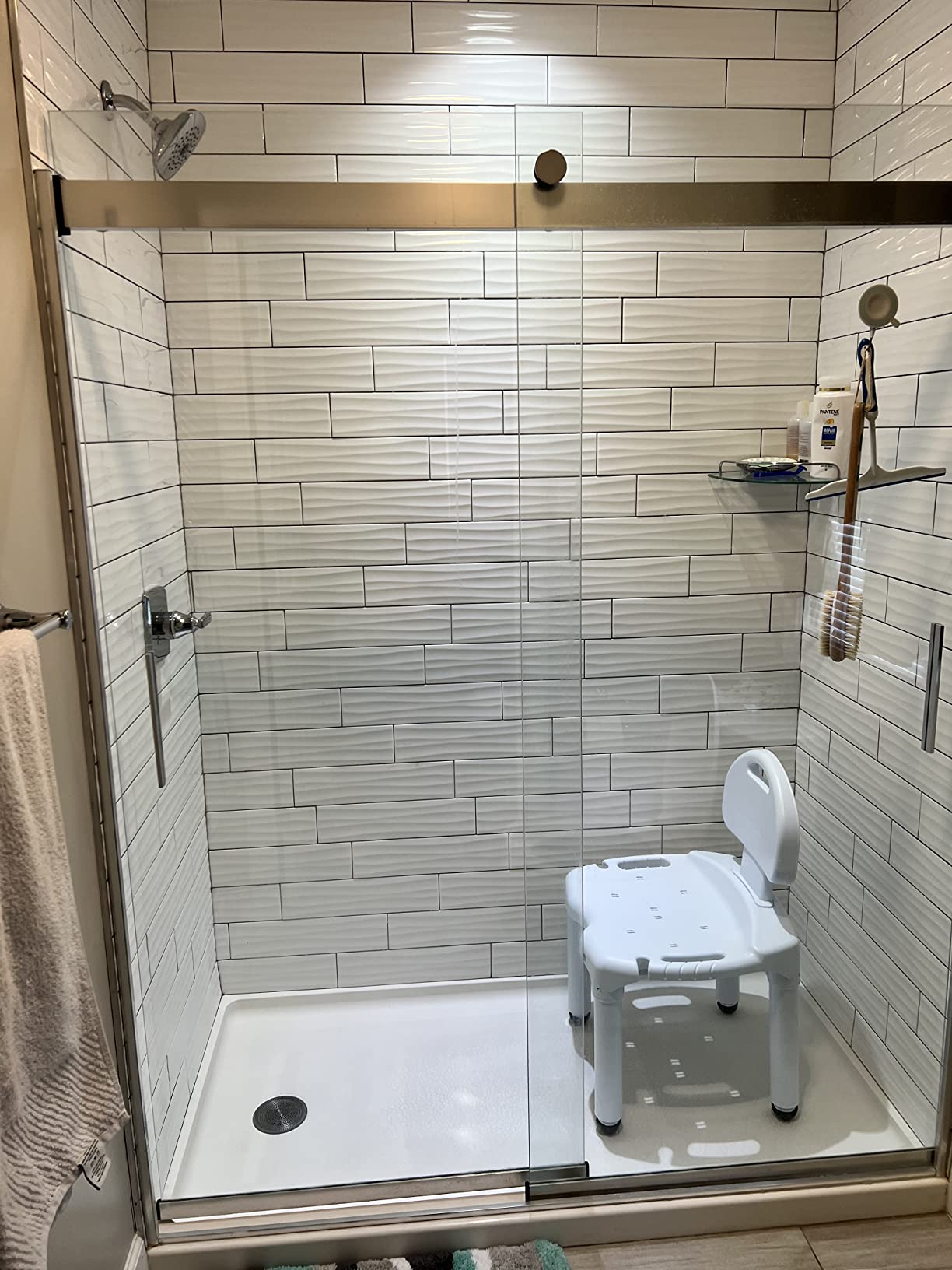 Carex Bath Seat And Shower Chair with Backrest for Seniors, Bath Chair For Elderly, Disabled, Handicap, and Injured Persons, Supports Up To 400lbs, Shower Seat For Inside Shower, Made in USA customer photo 1