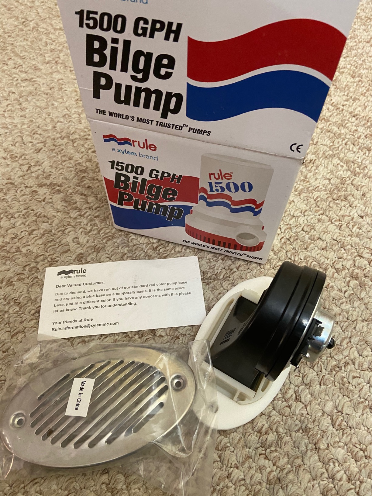Rule High-Performance 1500GPH, 12 Volt Water Pump for Boats - Bilge Pump, Submersible Pump customer photo 2