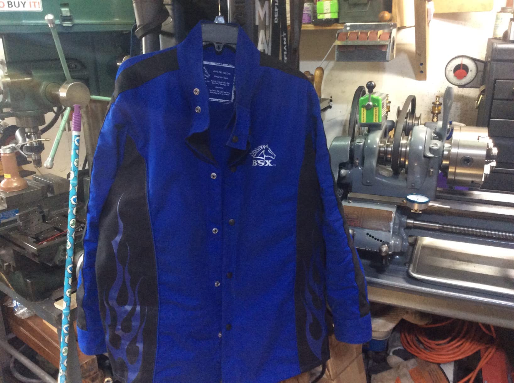 Revco Black Stallion (BXRB9C) BSX 9 oz Contoured Flame-Resistant Cotton Welding Jacket, Welder's Collar, Dual Scribe Pockets, Leather-Reinforced Snaps, Large, Royal Blue customer photo 2