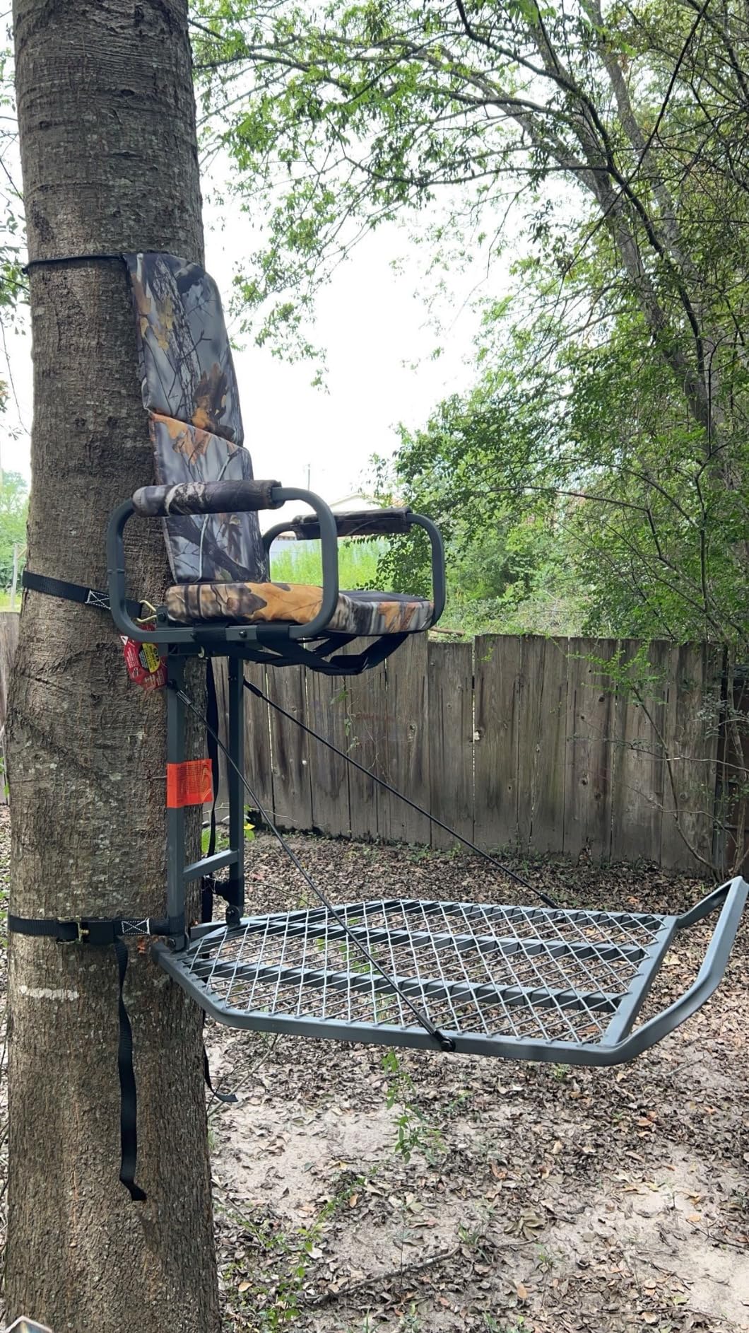 Guide Gear Deluxe Hang-On Tree Stand Chair for Hunting Cushion Seat Hunt Gear Equipment Accessories, Camo customer photo 2