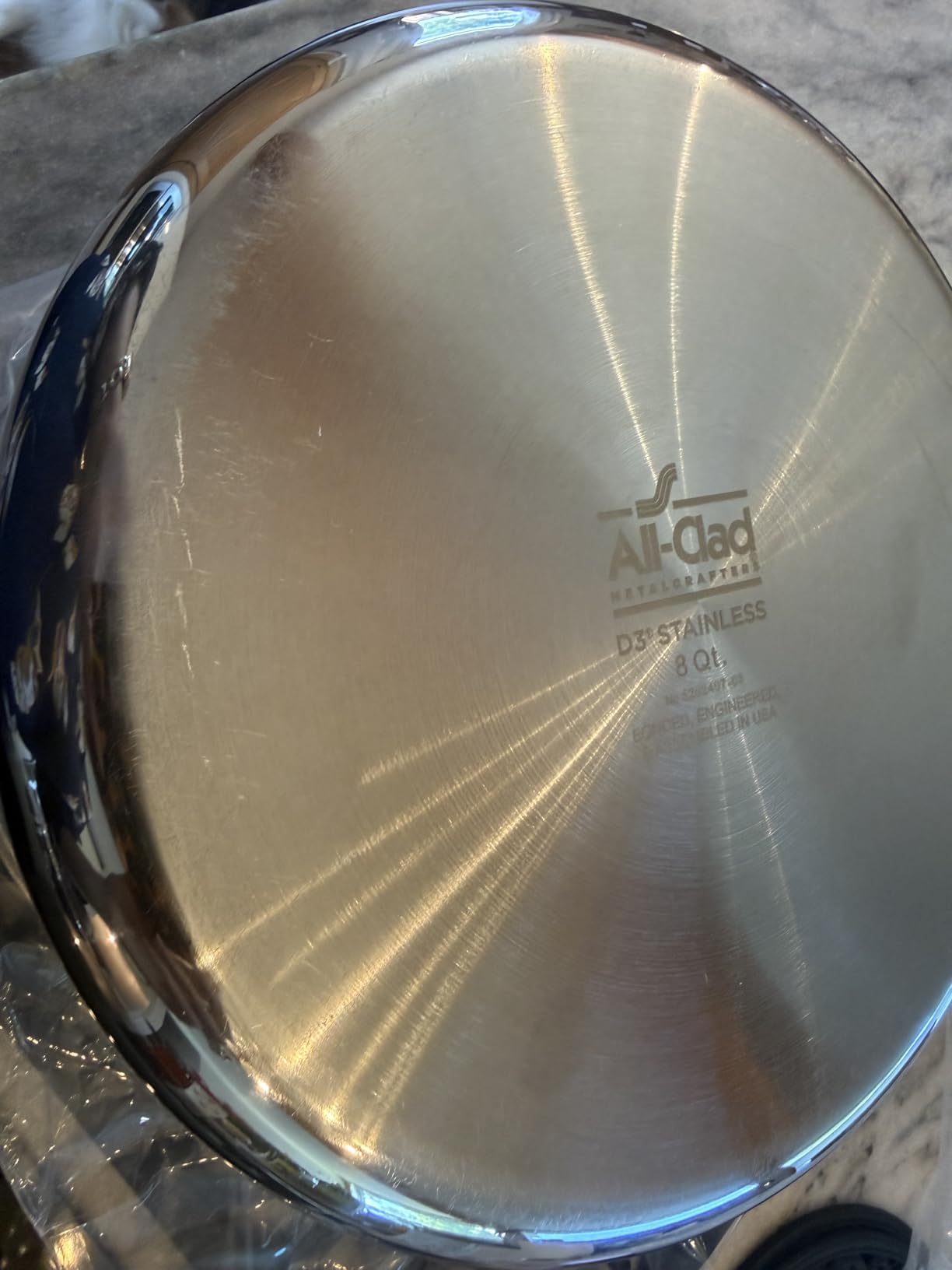 All-Clad D3 Stainless Steel 8 Quart Stockpot Covered - Made in the USA - The Original Bonded Professional Cookware - Oven Safe & Induction Compatible customer photo 2