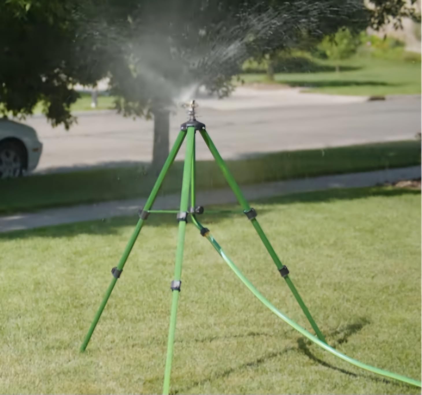 Orbit Tripod Lawn Zinc Impact Sprinkler - 360 Degree Rotating Yard Sprinkler with Adjustable Height - Heavy-Duty Zinc - High-Pressure Nozzle - for Large Lawn Coverage - 56667 customer photo 2