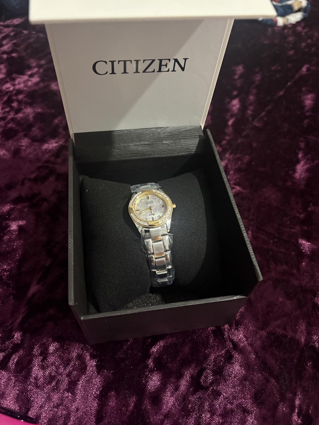 Citizen Women's Eco-Drive Dress Classic Diamond Watch in Two-Tone Stainless Steel, Mother of Pearl Dial (Model: EW1824-57D) customer photo 1