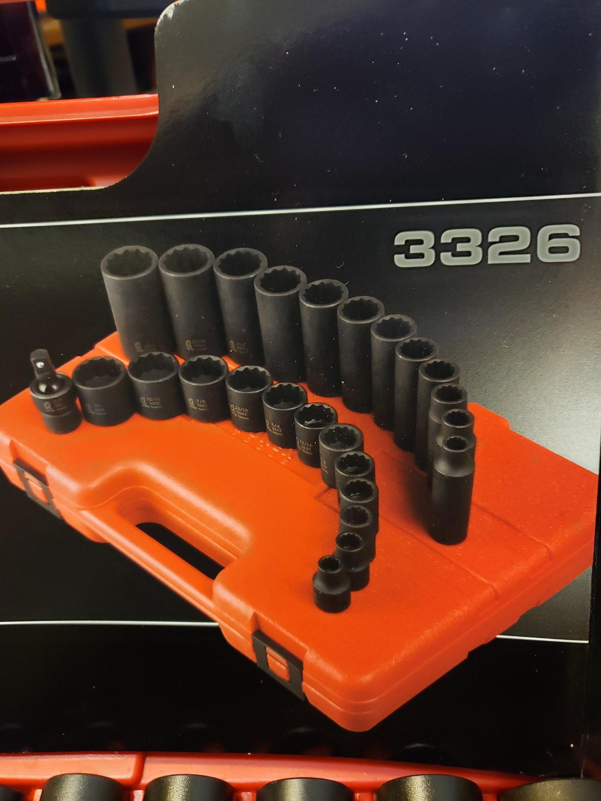Sunex Tools 3342 3/8 Inch Drive Master Impact Socket Set, 42-Piece, SAE/Metric, 5/16
