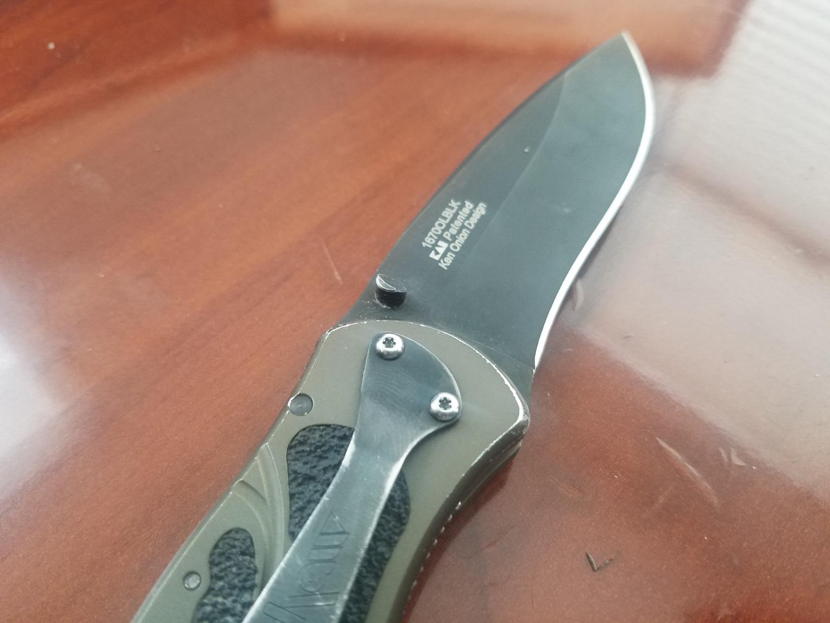 Kershaw Blur Pocket Knife, Olive and Black, 3.4 Inch Steel Recurve Plain Edge Blade, EDC with Assisted Opening, USA Made, Reversible Pocketclip customer photo 1