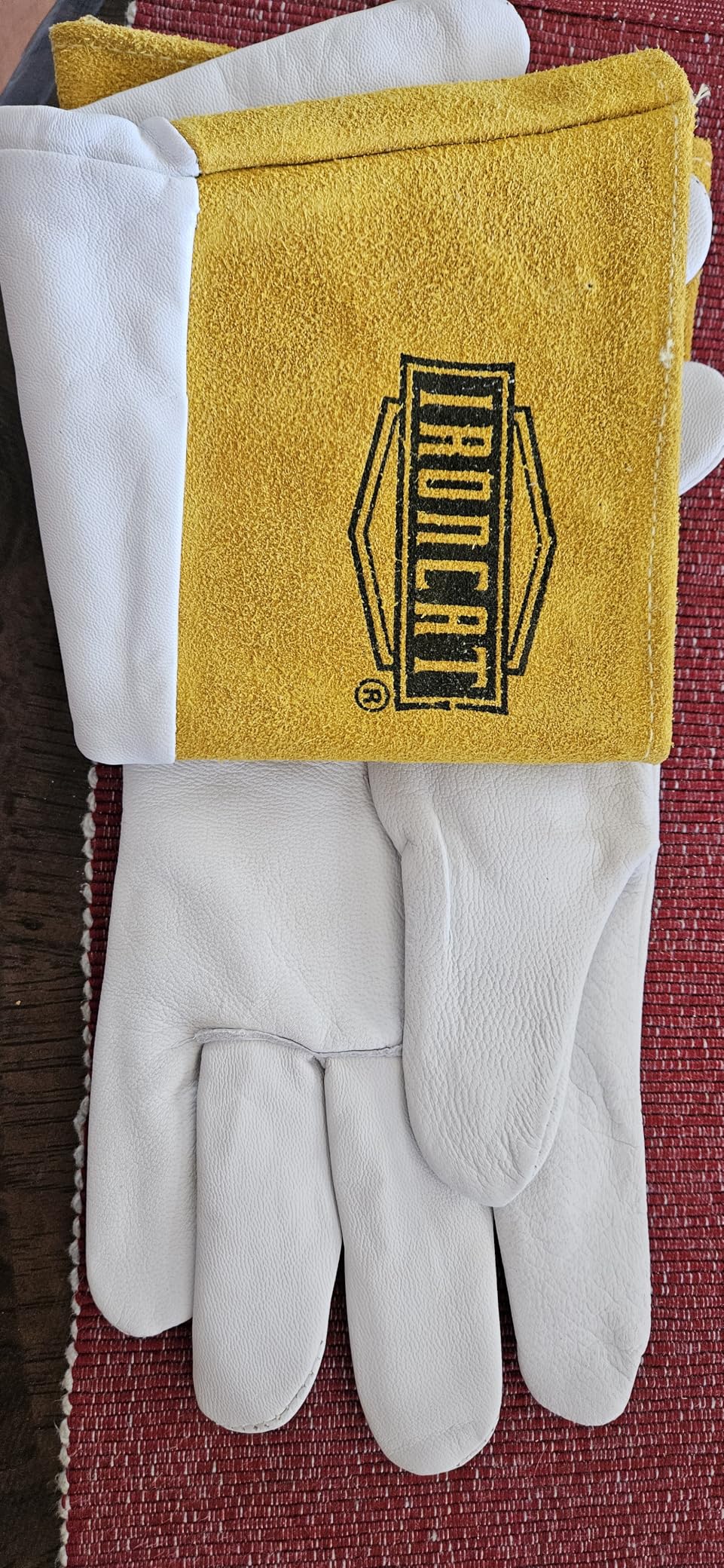 IRONCAT 6141 Kidskin TIG Welding Gloves, Large, Kevlar Thread Welding Gloves with 4 in. Gold Cuff, Straight Thumb, Pearl, Natural customer photo 1