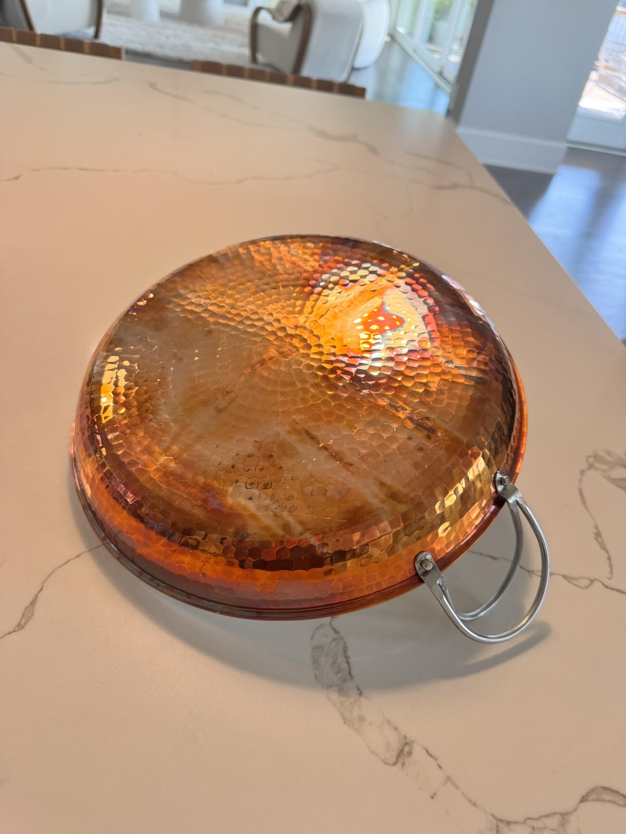 Sertodo 15 Inch Hand-Hammered Copper Paella Pan | Heavy-Gauge Pure Copper Frying Pan & Skillet | Artisan Cookware for Cooking & Serving - Alicante Style customer photo 2