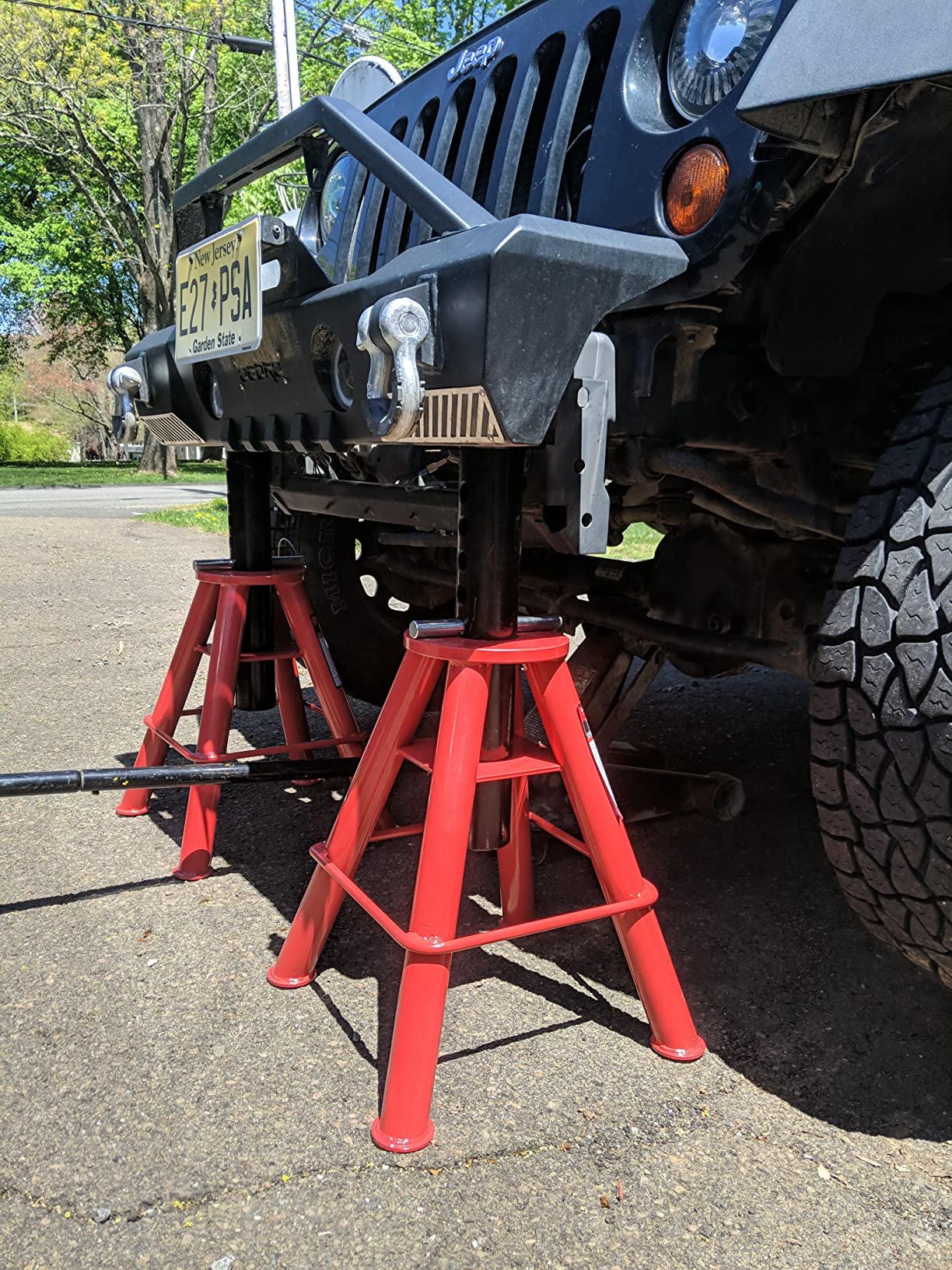 Sunex 1310 10-Ton Medium Height Pin Type Jack Stands, Pair, Red customer photo 2