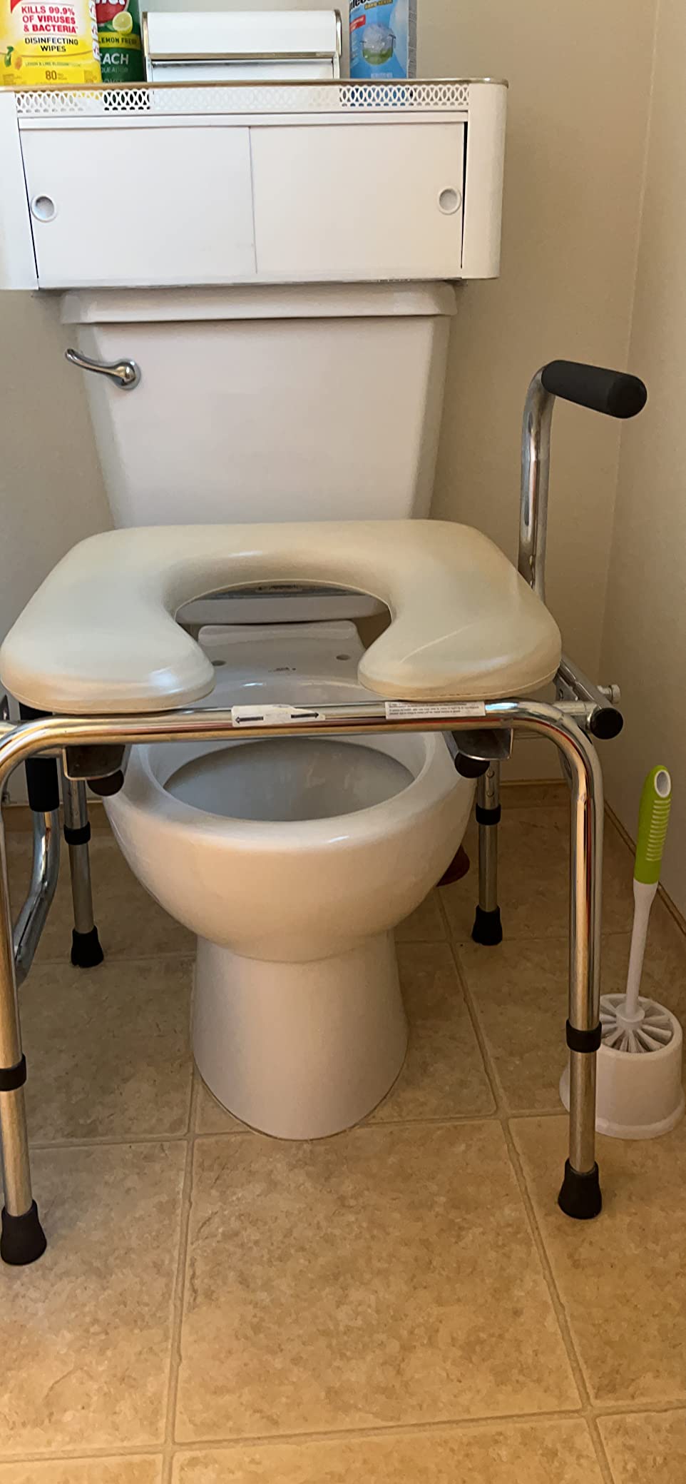 Medline Drop Arm Commode with Padded Seat and Backrest, Durable Toilet Chair for Adults and Seniors customer photo 1