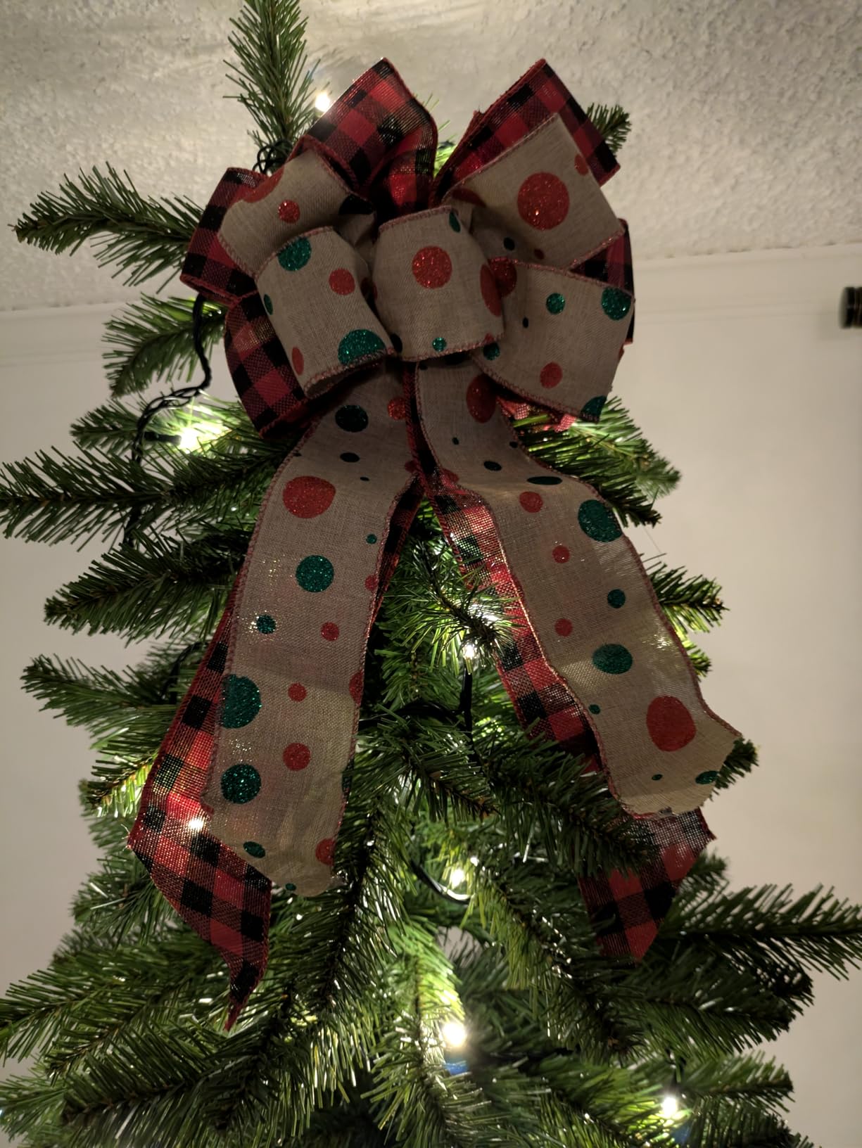 National Tree Company 7.5 ft Unlit Kingswood Fir Slim Artificial Christmas Tree, 1,075 Tips, Includes Stand, Green customer photo 2