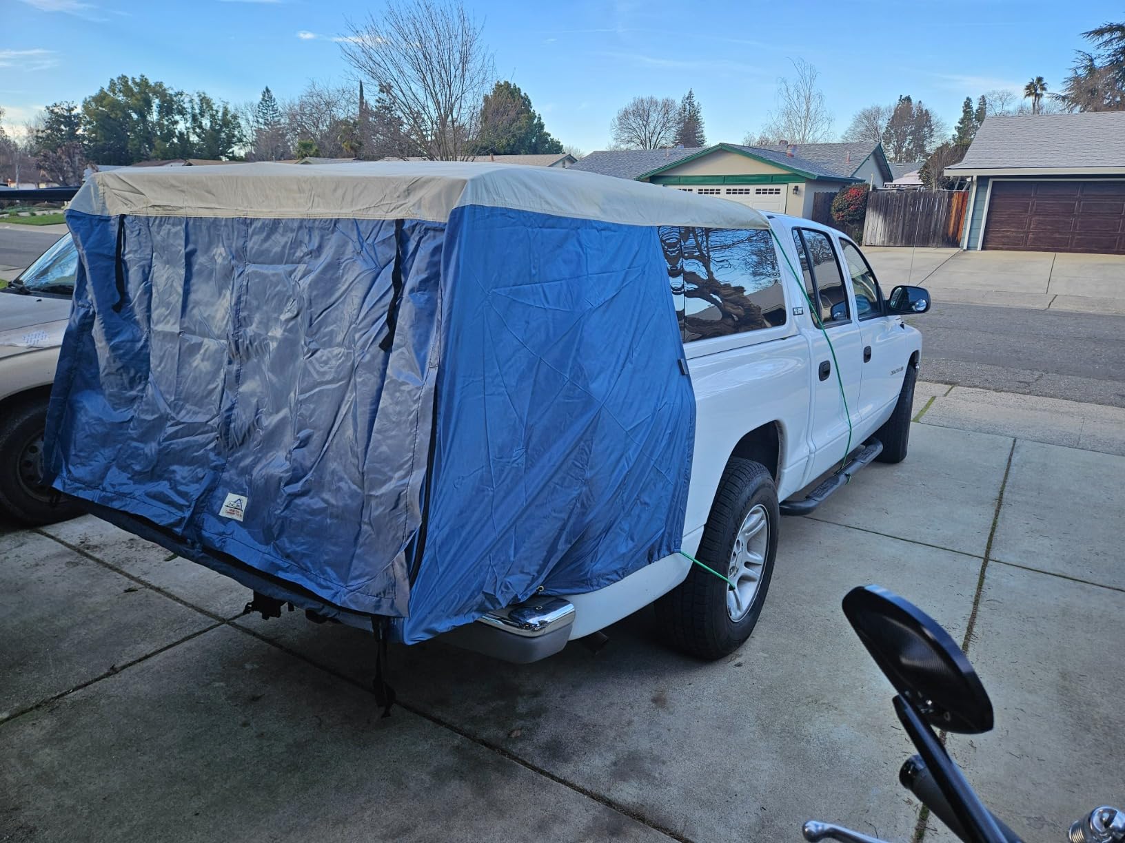 DAC Truck Bed Tent- Pickup Truck Tent for Caps, Fits Ford Maverick. Jeep Gladiator, Ford Ranger, Nissan Frontier, Rivian R1T, Tesla Cybertruck - Tailgate Width ≤58