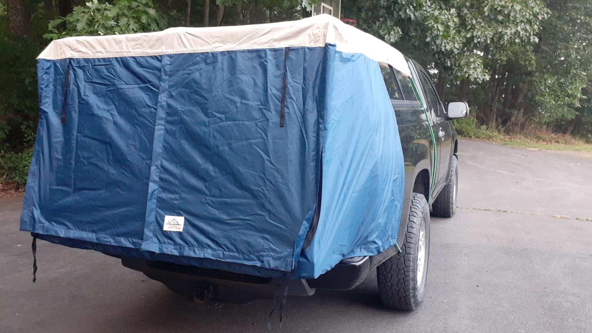 DAC Truck Bed Tent- Pickup Truck Tent for Caps, Fits Ford Maverick. Jeep Gladiator, Ford Ranger, Nissan Frontier, Rivian R1T, Tesla Cybertruck - Tailgate Width ≤58