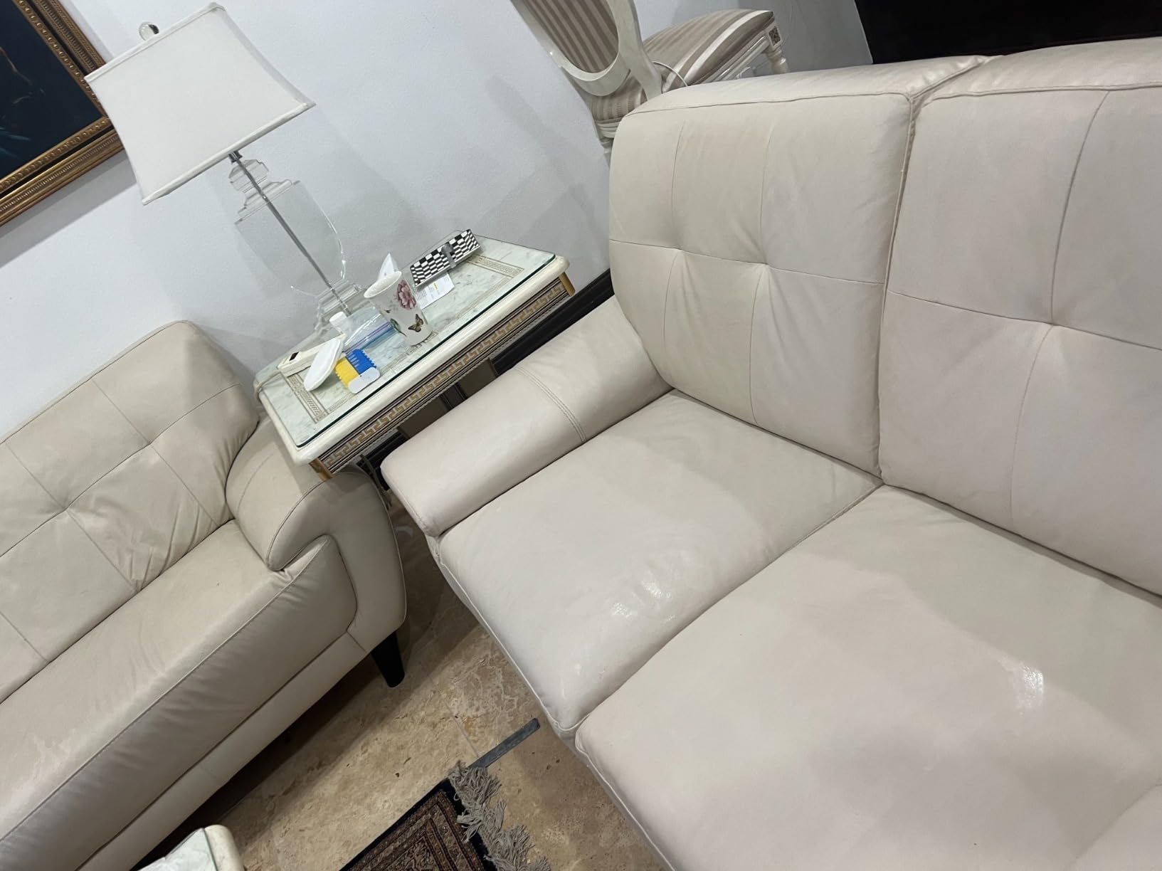 Furniture Clinic Large Leather Care Kit | Leather Cleaner + Conditioning Protection Cream for Furniture | Two 17oz Bottles + 1 Sponge & 1 Cloth | Restore Leather Couches, Car Seats, Jackets, & Boots customer photo 1