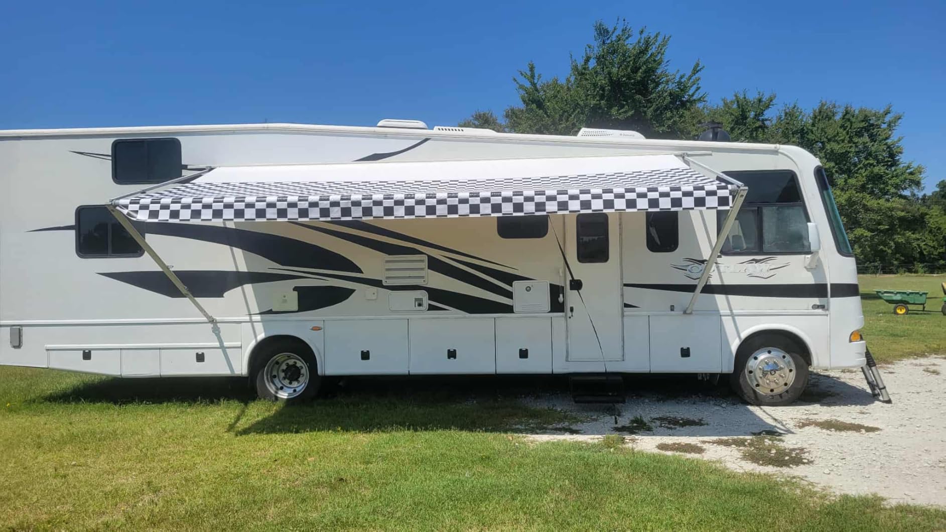 SunWave RV Awning Fabric Replacement | RV Electric Awning Fabric Replacement | Premium Vinyl RV Canopy | Awning Replacement (16', Grey Fade) customer photo 2