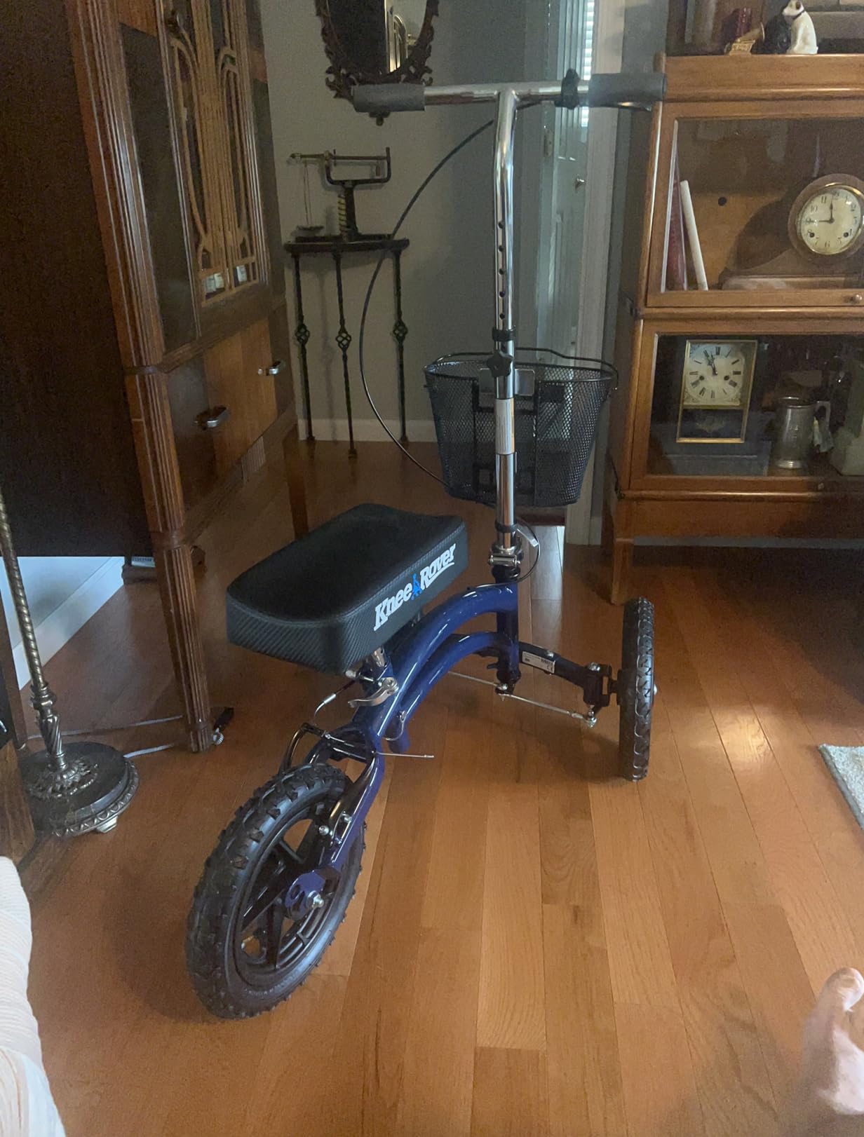 KneeRover Original Steerable All Terrain Knee Scooter - Heavy Duty Foldable Knee Walker & Mobility Aid for Adults with Adjustable Handlebar and Large Wheels (Blue) customer photo 1