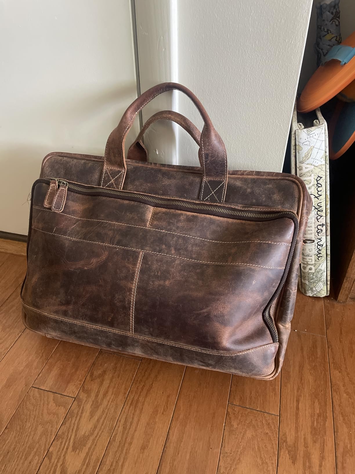 Leather briefcase 18 Inch Laptop Messenger Bags for Men and Women Best Office briefcase Satchel Bag customer photo 2