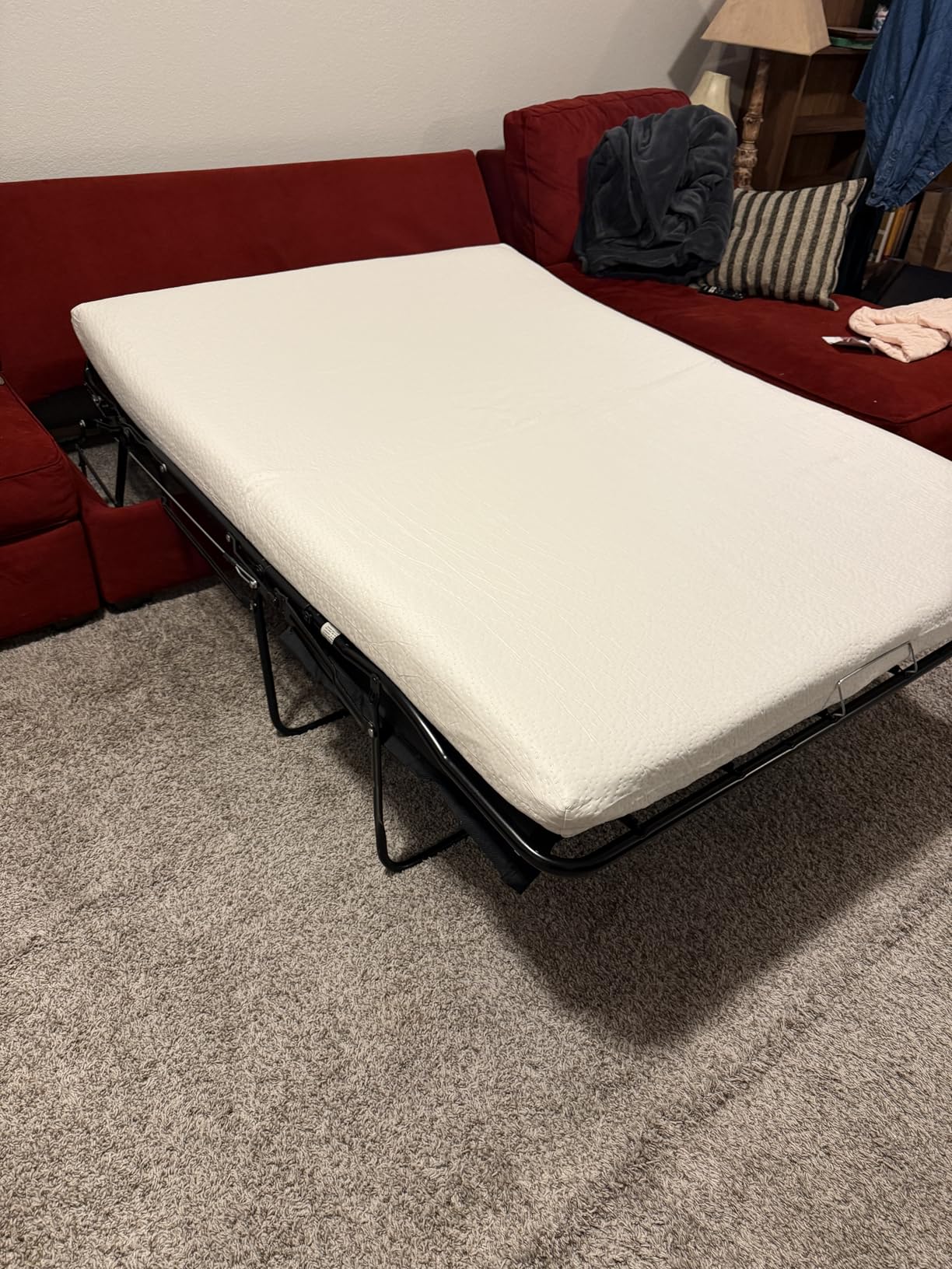 Classic Brands 4.5-Inch Plush Cool Gel Memory Foam Replacement Mattress for Sleeper Sofa Bed Full, White customer photo 2