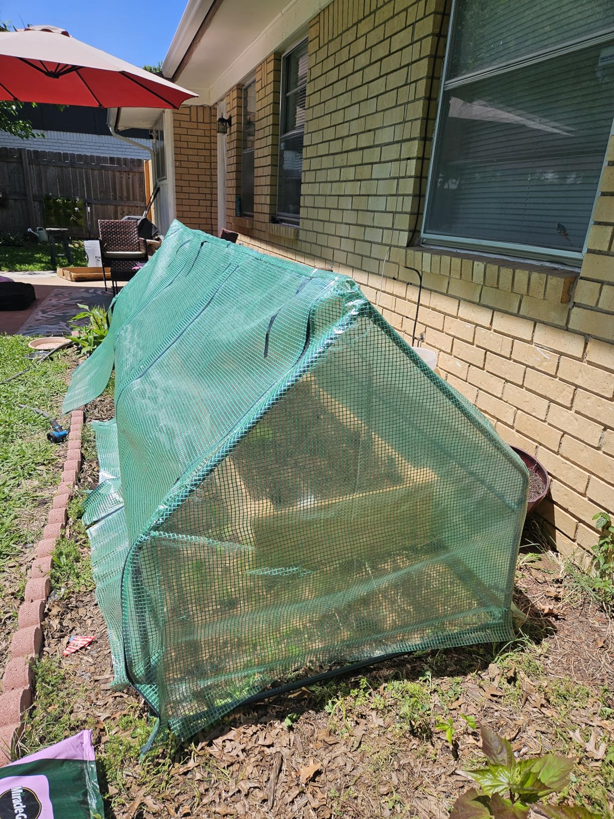Outsunny 9' x 3' x 3' Mini Greenhouse with Zippered Doors & Roll-up Windows, Portable Plant Hot House with PE Cover, Water Resistant, UV Protected for Outdoor Flowers, Vegetables, Green customer photo 1
