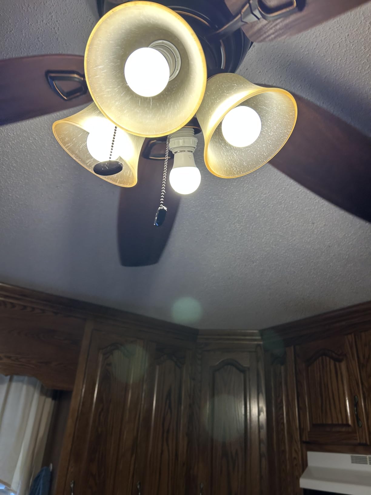 Honeywell Ceiling Fans Glen Alden, 52 Inch Classic Flush Mount Indoor LED Ceiling Fan with Light, Pull Chain, Quick-2-Hang Dual Finish Blades, Reversible Motor - 50182, Brushed Nickel customer photo 2