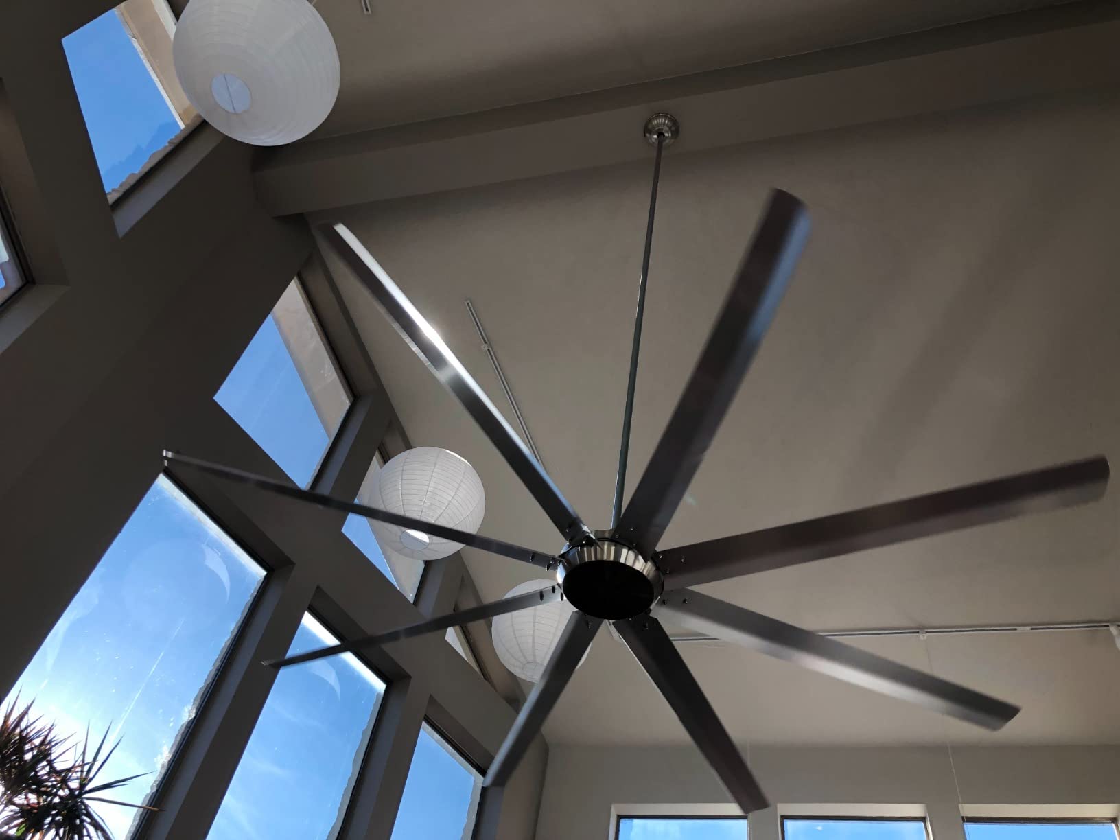 Westinghouse 7224800 100-Inch Industrial Ceiling Fan, HVLS Indoor/Outdoor Large Commercial Ceiling Fan with Remote, High Airflow DC Motor for Warehouses, Garages, & Large Rooms, Matte Black Finish customer photo 1