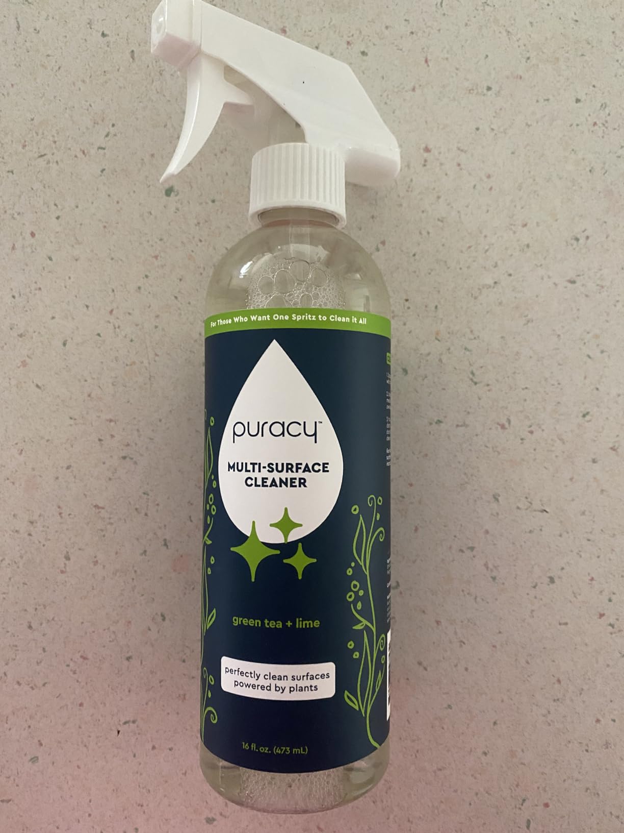 Puracy All Purpose Cleaner Concentrate - Plant-Powered Multi-Surface Cleaner (Green Tea + Lime, 16 fl oz, 1 Pack) customer photo 1