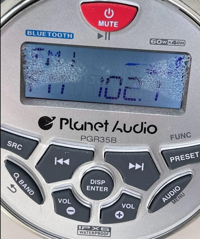 Planet Audio PGR35B Marine Boat Stereo Gauge Receiver - Bluetooth, No CD DVD Player, Radio Receiver, Built-in 4 Channel Amp, IPX6 Weatherproof, AUX-in customer photo 2