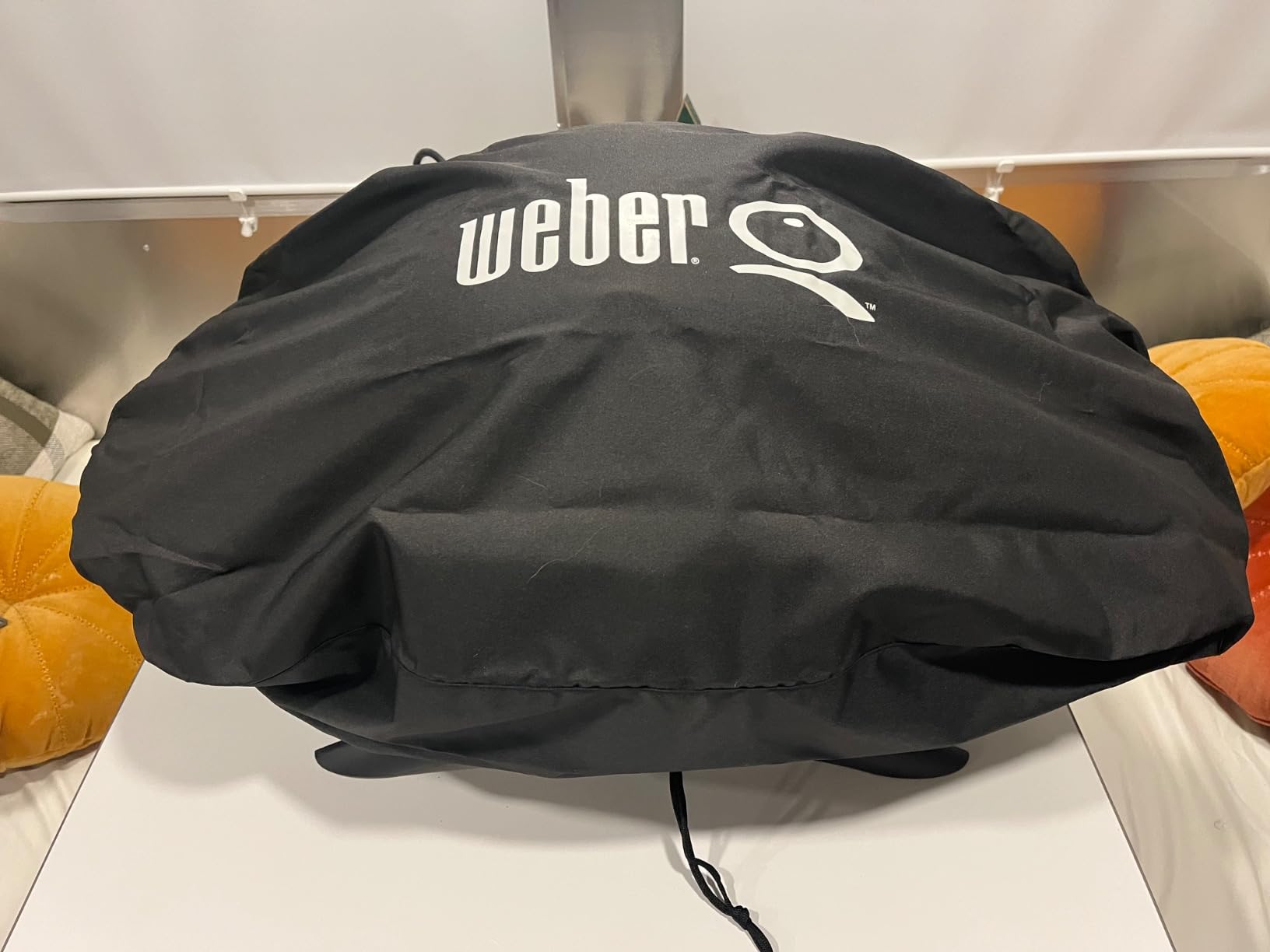 Weber Premium Bonnet Cover Q1000/100, Black - Water & UV-Resistant Lightweight Grill Cover, Fits Baby Q Gas Grills customer photo 1