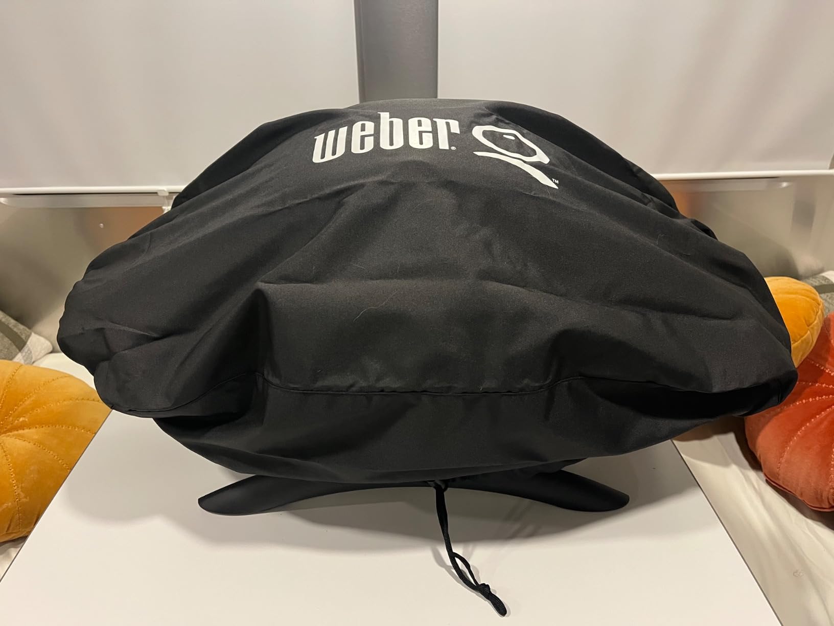 Weber Premium Bonnet Cover Q1000/100, Black - Water & UV-Resistant Lightweight Grill Cover, Fits Baby Q Gas Grills customer photo 2