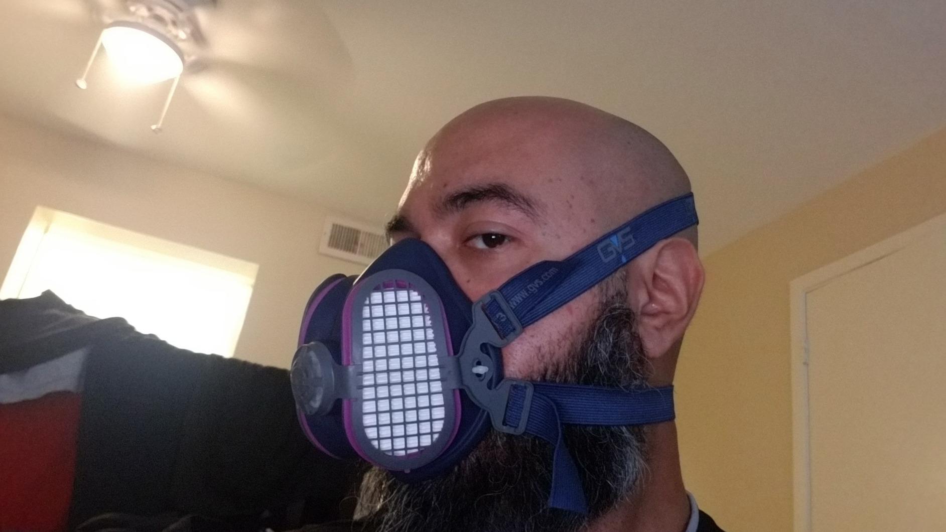 GVS Elipse P100 Dust Half Mask Respirator with replaceable and reusable filters included, Blue customer photo 2