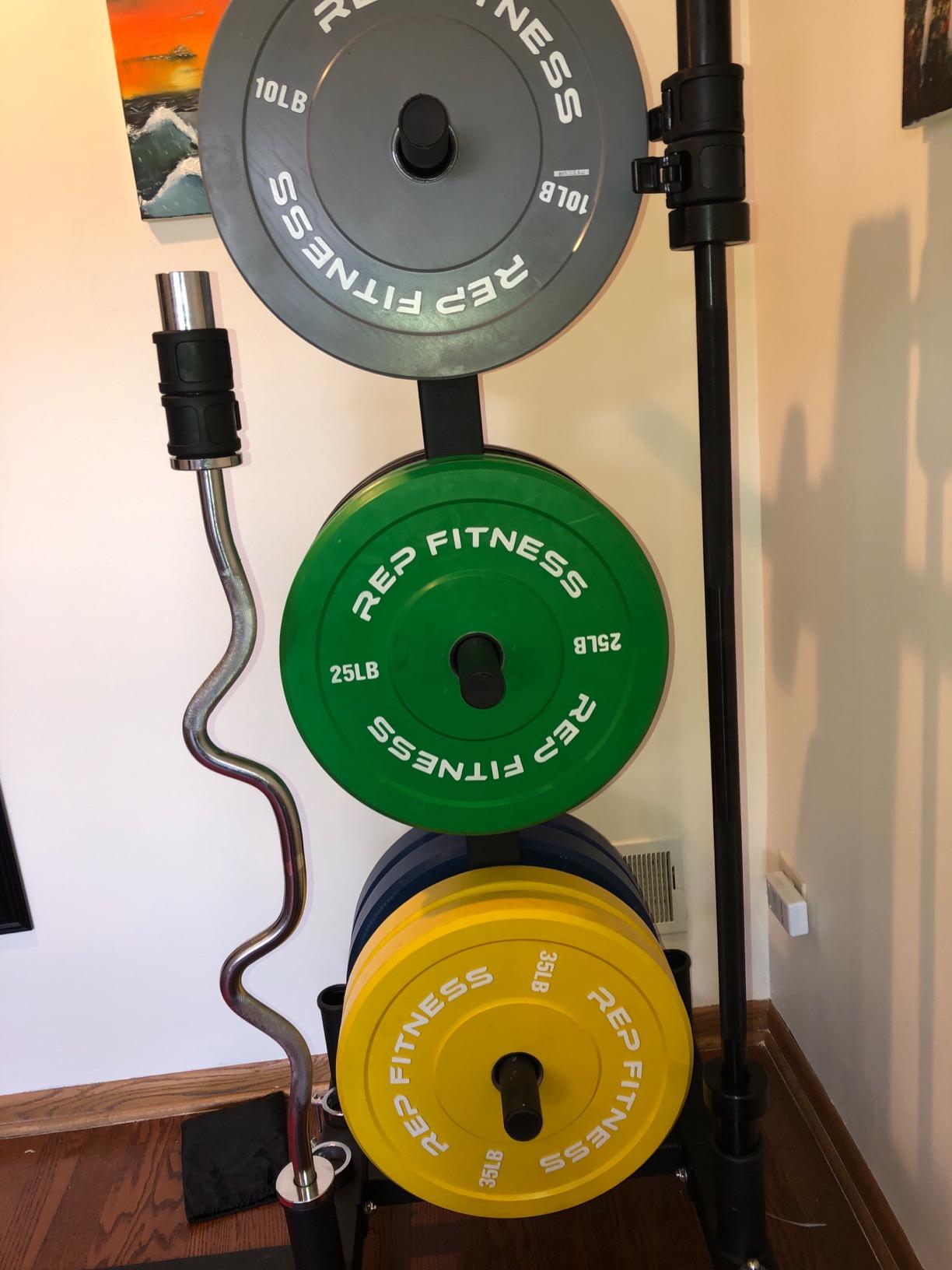REP Color Bumper Plates LB Olympic Barbell Weights - Rubber Training Discs for Home Gym Strength Lifting, Low Bounce Durable customer photo 1