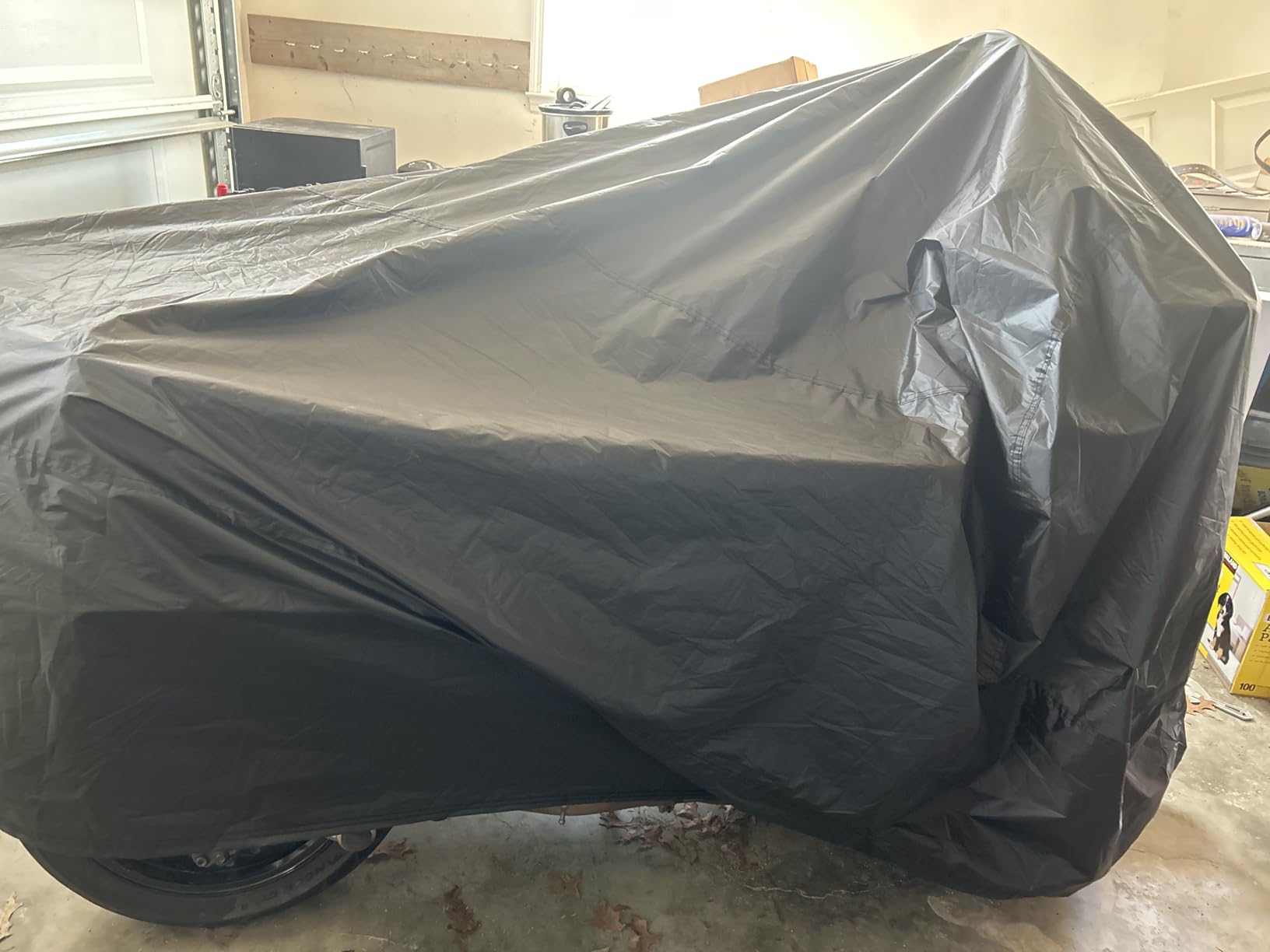 XYZCTEM All Season Black Waterproof Sun Motorcycle Cover,Fits up to 108