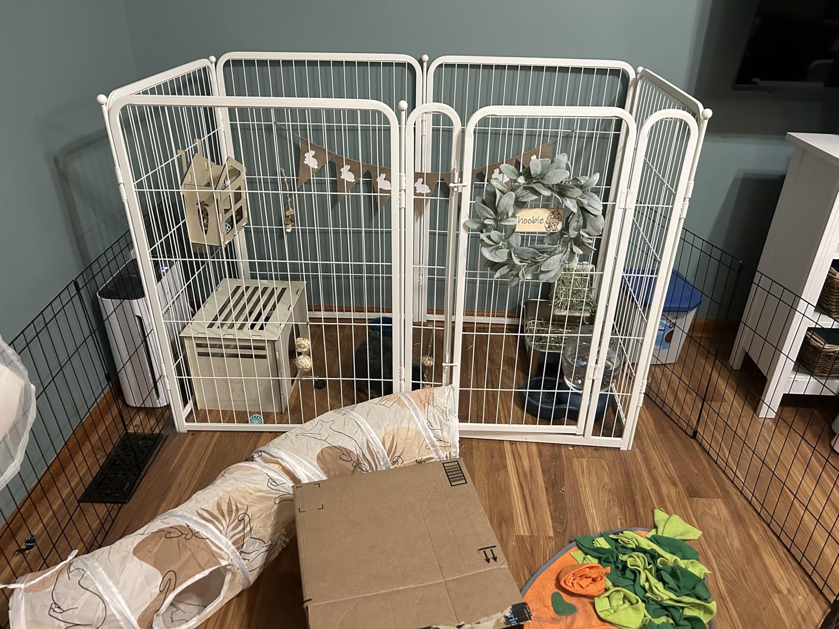 BestPet Foldable Dog Playpen, 24 Inch, 8 Panels, Metal Pet Exercise Pen, Indoor Outdoor Portable Dog Fence with Door customer photo 1