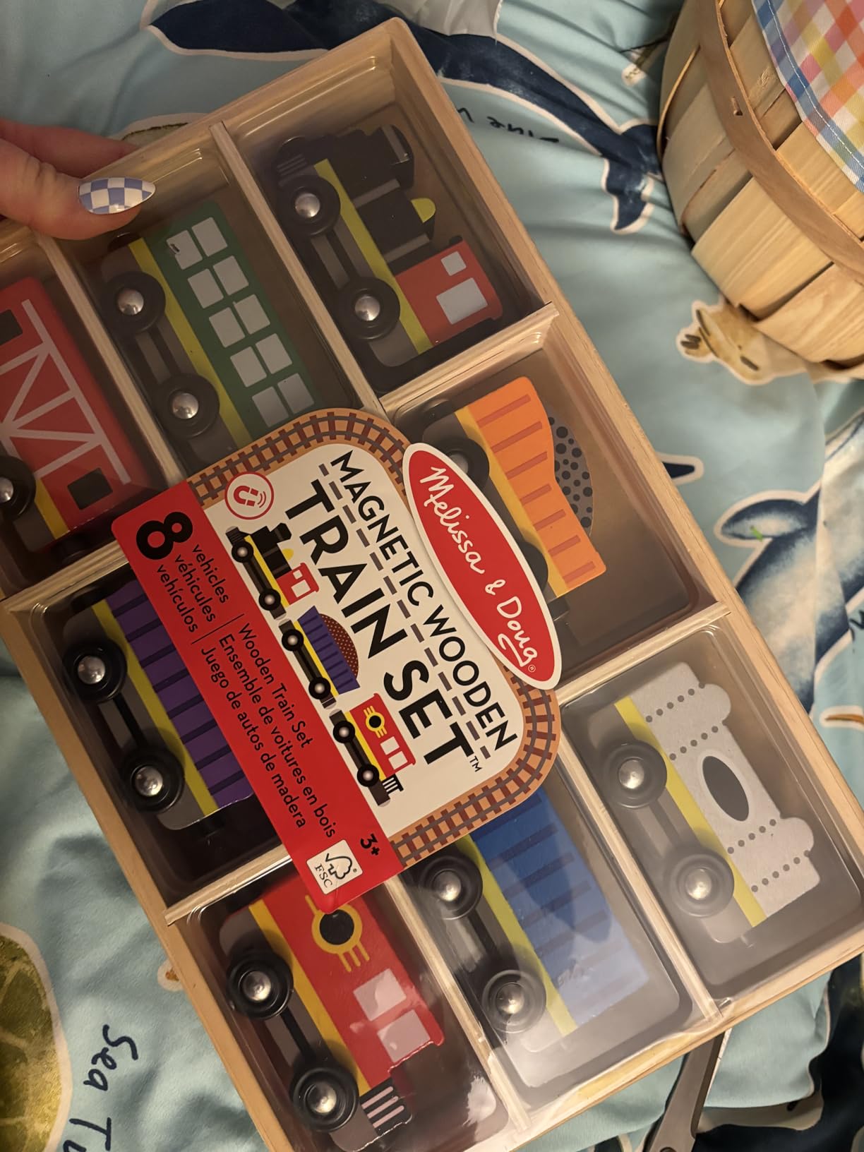 Melissa & Doug Wooden Train Cars, 8-Piece Magnetic Train Set with Toy Storage Tray, Steam Engine, Caboose, Coal & Passenger Cars, Montessori-Inspired Pretend Play Toys for Kids Ages 3+ customer photo 1
