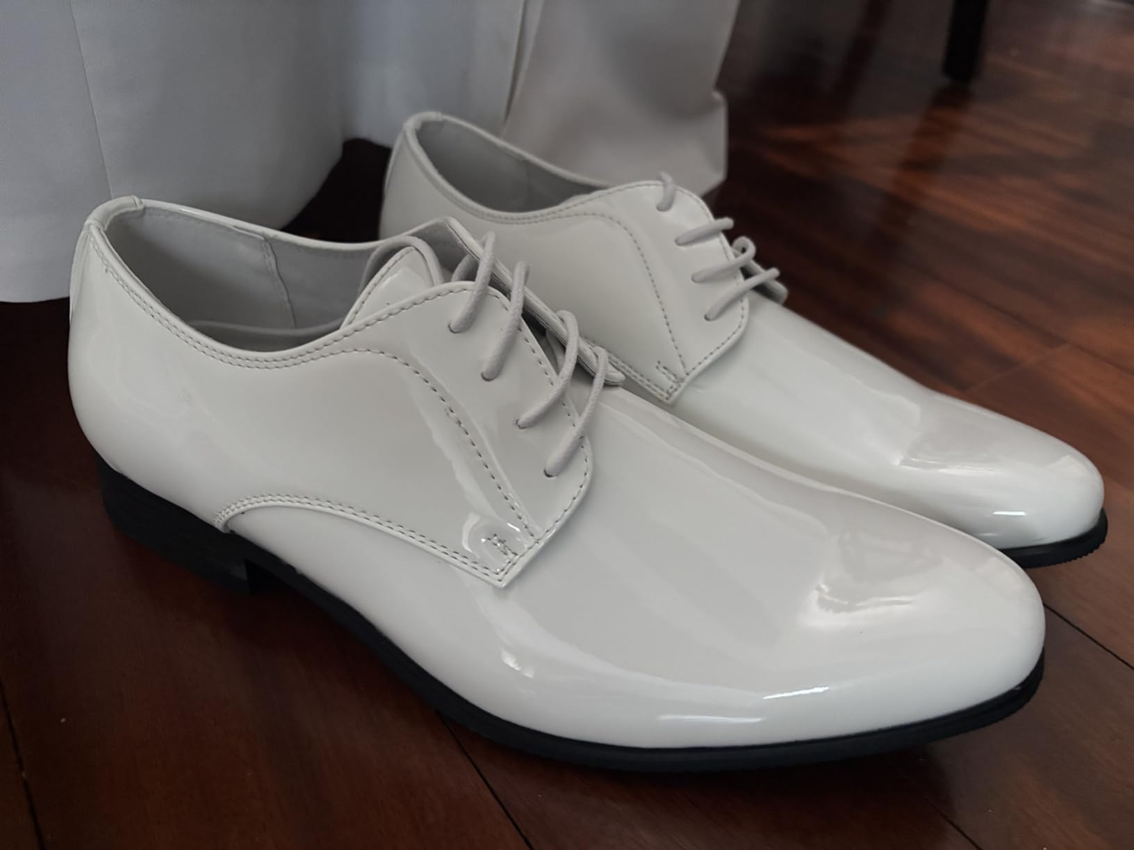 DREAM PAIRS Men's Faux Patent Leather Tuxedo Dress Shoes Classic Lace-up Formal Oxford customer photo 2