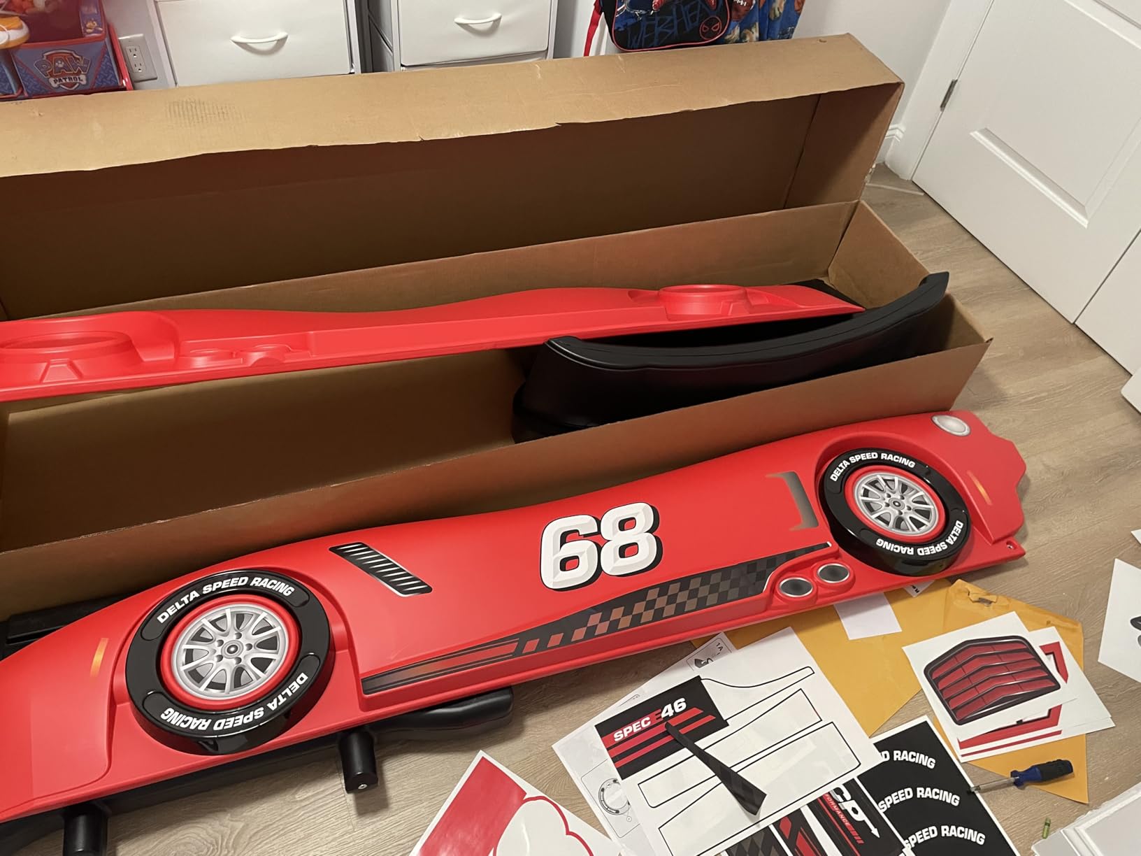 Delta Children Turbo Race Car Twin Bed, Red customer photo 2