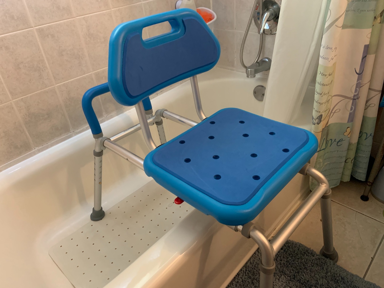 Gateway Premium Sliding Shower Chair Bath Transfer Bench with Swivel Padded Bath Tub Seat for Tubs and Shower, for Handicap & Seniors Mobility & Daily Living, Blue customer photo 2