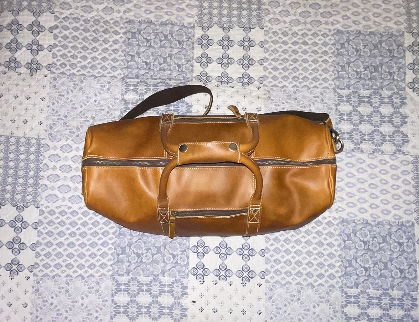 Leather Duffle Bags for Men and Women Travel Overnight Weekend sports bag holdall Gym Duffel for Men customer photo 1