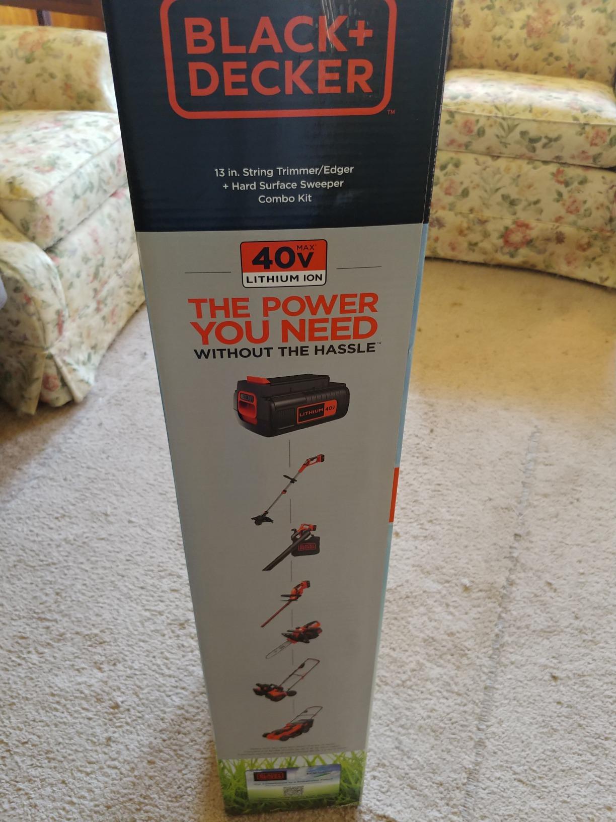 BLACK+DECKER 40V Max Cordless Sweeper & String Trimmer, Battery & Charger Included (LCC340C) customer photo 1