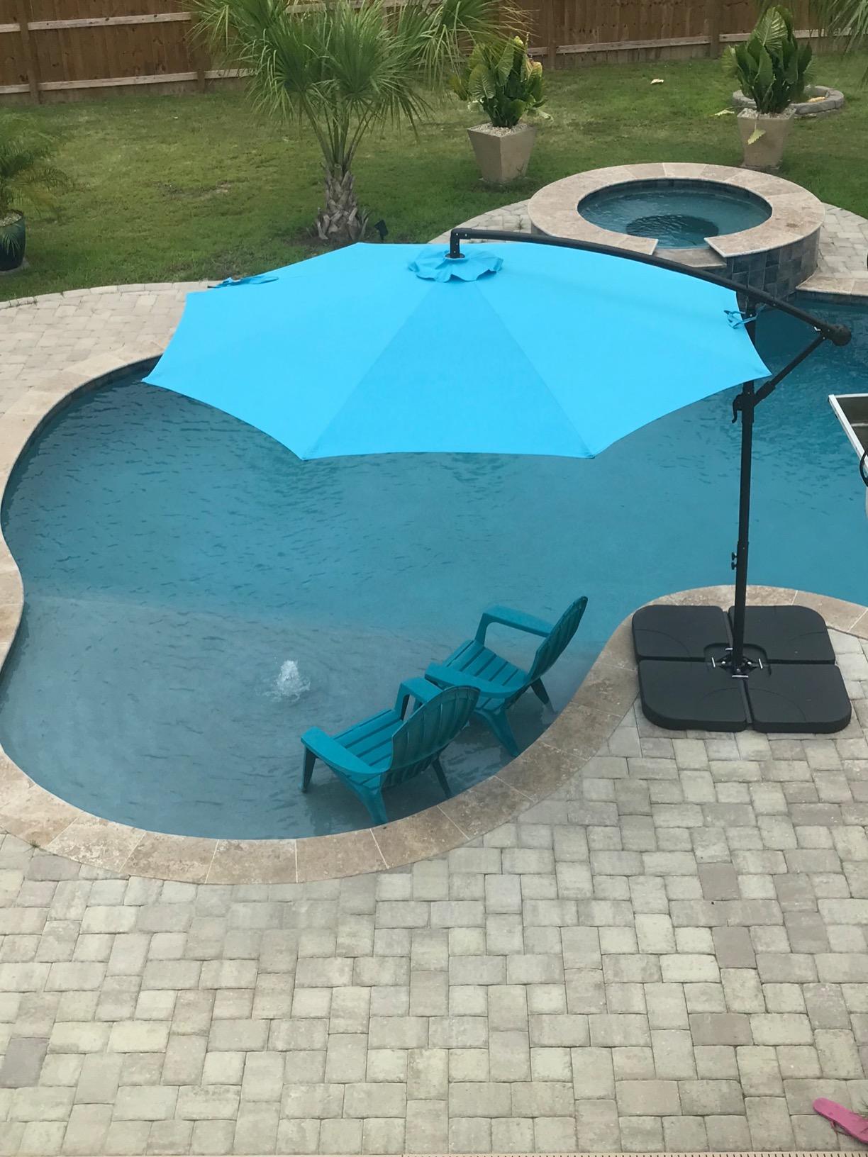 Best Choice Products 4-Piece 155lb Capacity Heavy-Duty Cantilever Offset Patio Umbrella Stand Square Base Plate Set w/Easy-Fill Spouts for Water or Sand - Black customer photo 2