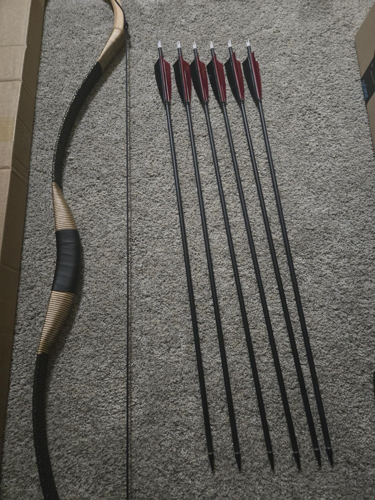 TOPARCHERY Black Hunter Traditional Recurve Bow 53