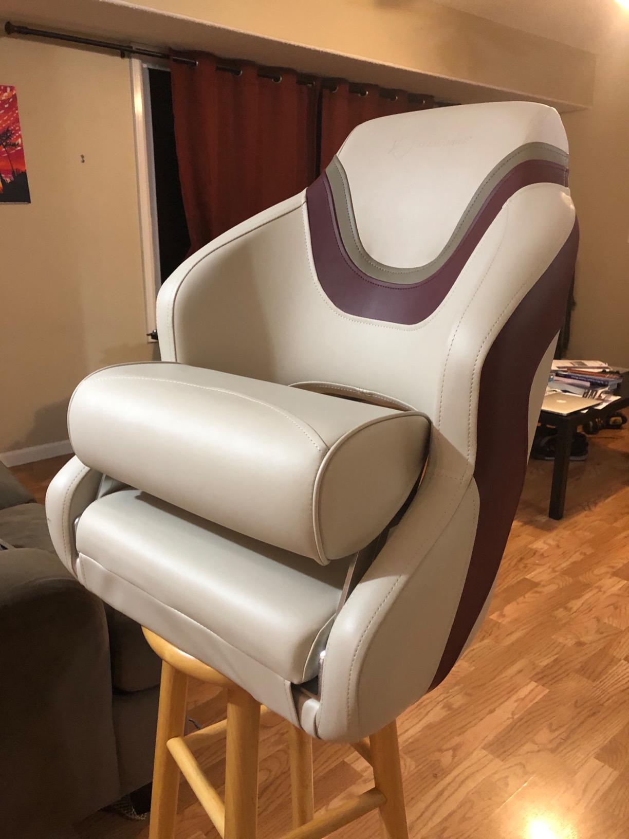 Seamander Premier Series Captain Bucket Seat with Flip Up Bolster, Boat Seat Suitable For Fishing and Pontoon boats customer photo 2