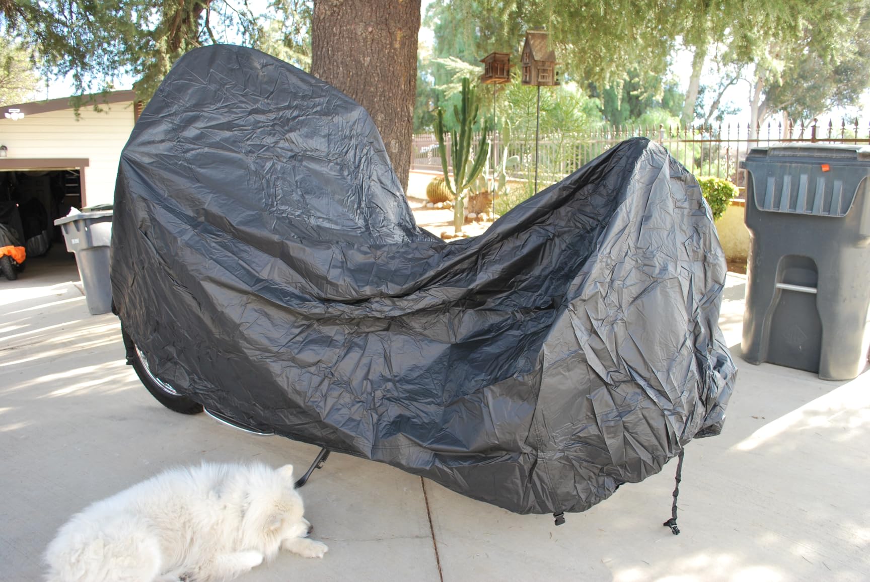 XYZCTEM All Weather Black XXXL Large-Waterproof Outdoor Protects Fits up to 118 inch for Harley Davidson, Honda, Suzuki, Yamaha and More customer photo 1