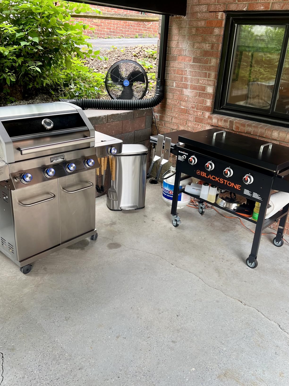 Monument Grills Larger 4+2 Burner Propane Gas Grill Stainless Steel Cabinet Style with Clearview Lid, Infrared Side Sear Burners & Side Burners, Outdoor Use customer photo 1
