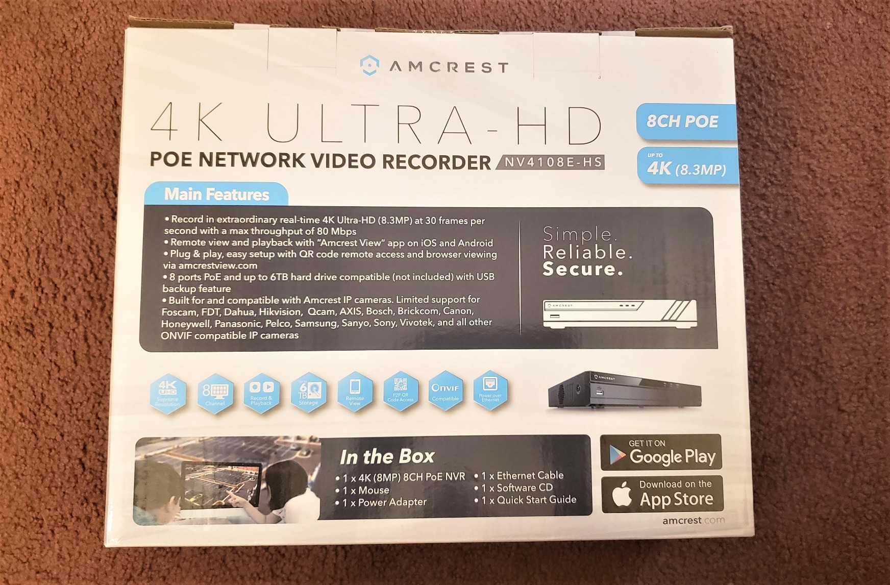 Amcrest NV4108E-A2 4K 8CH POE NVR (1080p/3MP/4MP/5MP/8MP) POE Network Video Recorder - Supports up to 8 x 8MP/4K IP Cameras, 8-Channel Power Over Ethernet Supports up to 10TB HDD (Not Included) customer photo 1