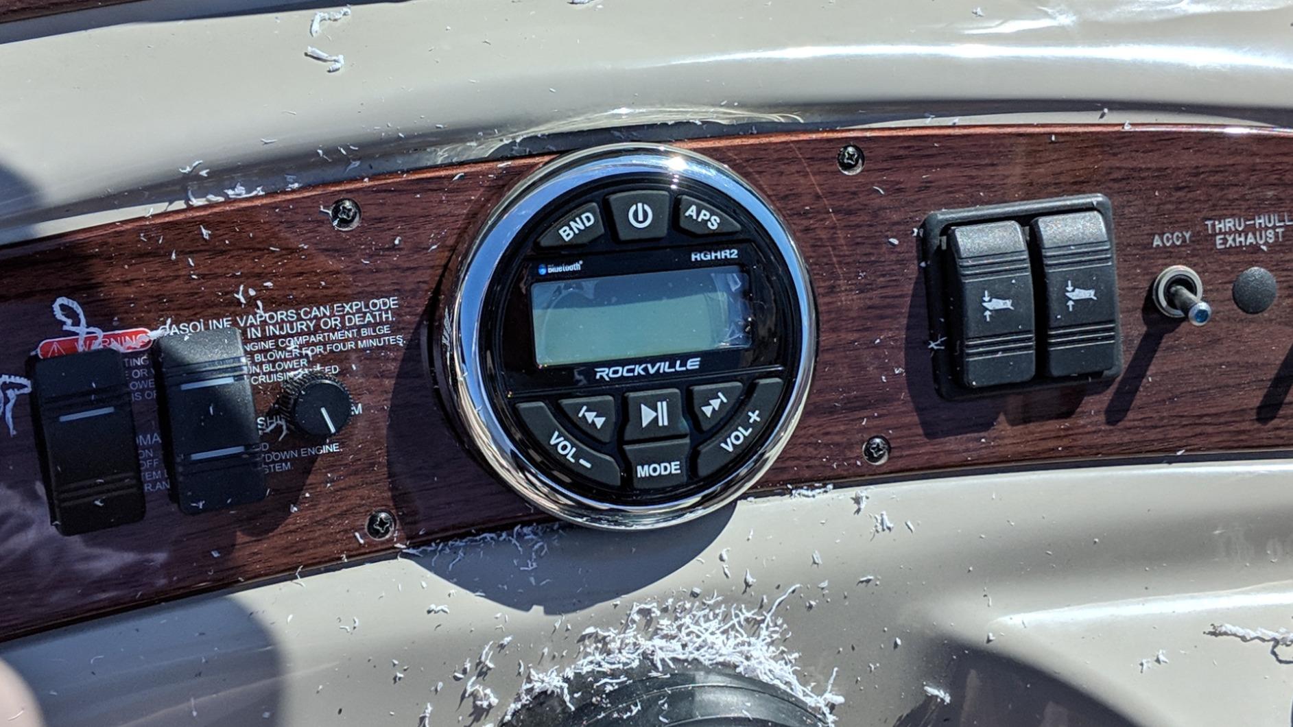 Rockville RGHR2 Marine Gauge Hole Receiver, Bluetooth/USB/AM/FM, TDA7851L Amp, 288W Peak (72W x 4), IP66 Waterproof, Wired Remote, for Boats/ATVs/UTVs customer photo 1