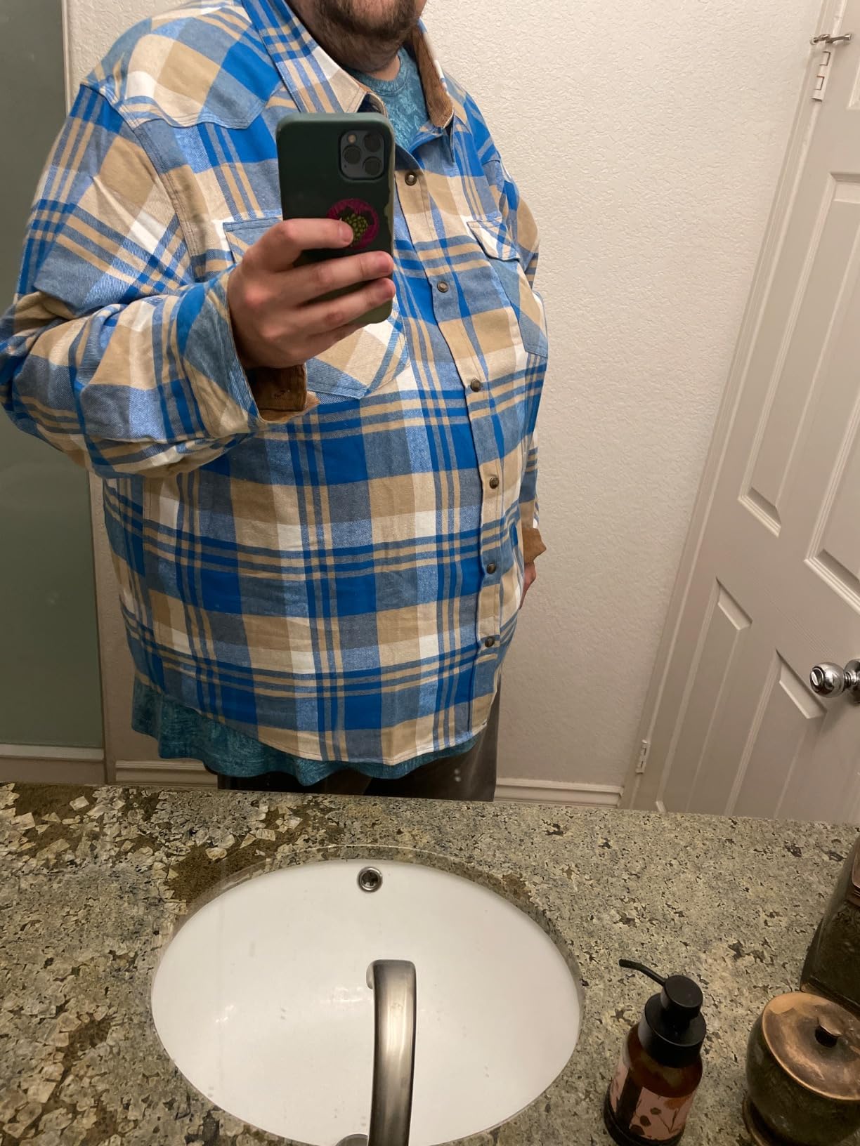 Wrangler Mens Western Button Up Brushed Cotton Flannel Shirt customer photo 1