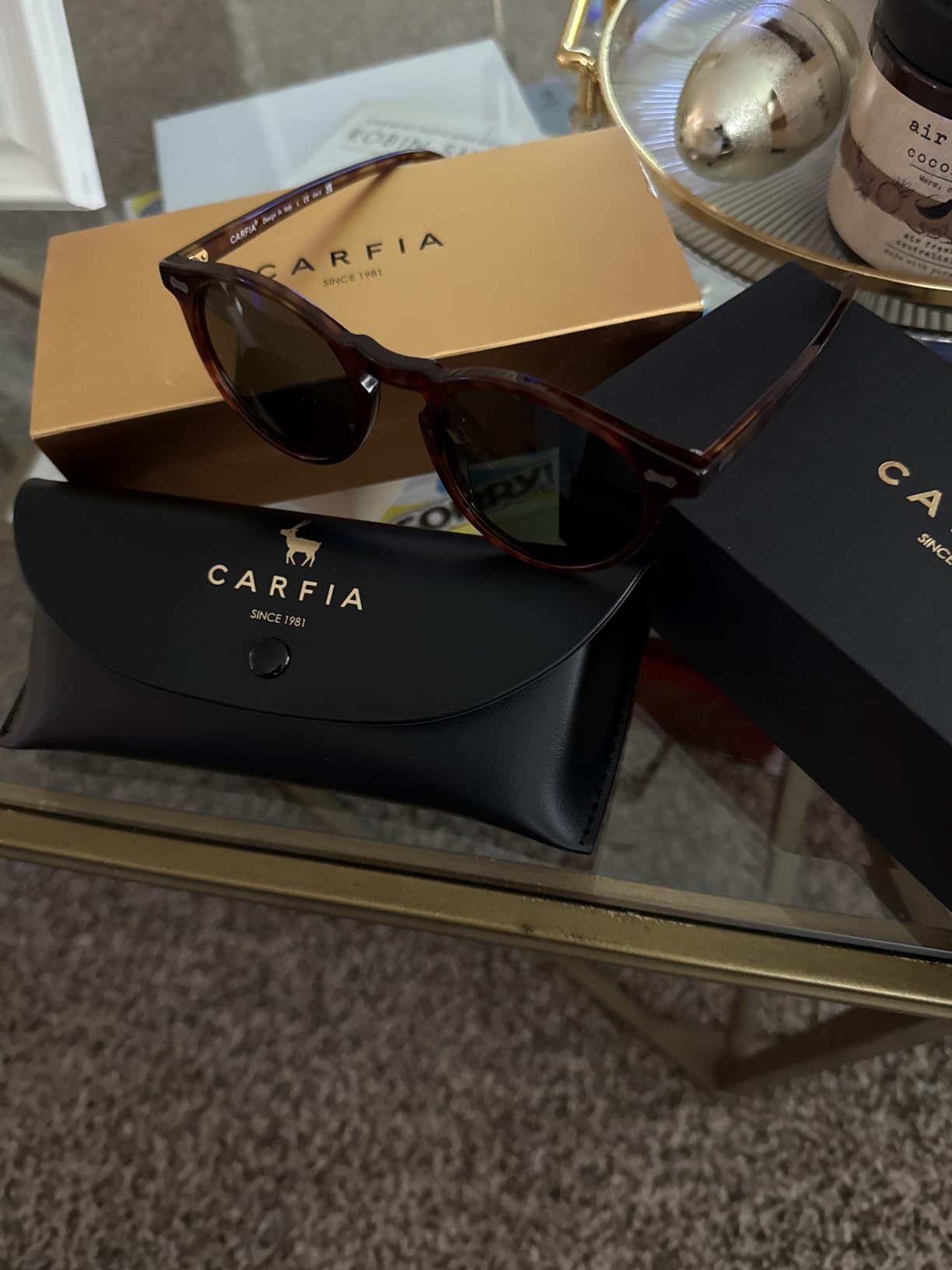 CARFIA Retro Polarized Sunglasses for Men UV400 Protection Handmade Acetate Round Frame CA5288L customer photo 2