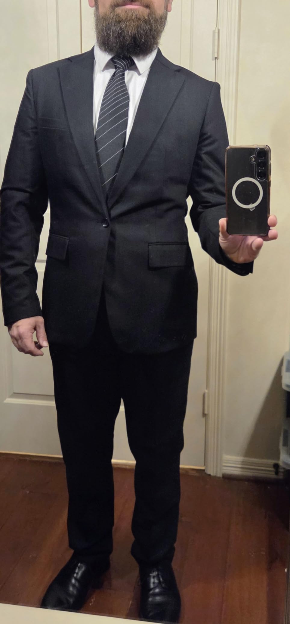 Men's Slim Fit Suit One Button 3-Piece Blazer Dress Business Wedding Party Jacket Vest & Pant customer photo 1