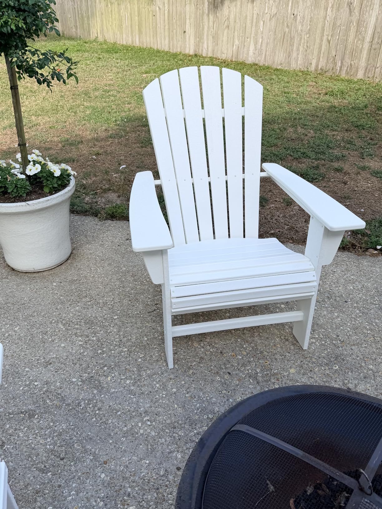 POLYWOOD Nautical Curveback Adirondack Chair, HDPE Outdoor Patio Furniture for Deck, Pool, Garden, Made in USA customer photo 1