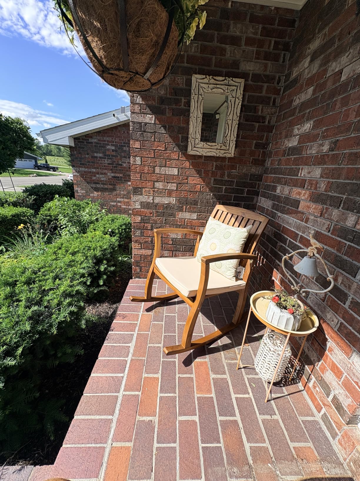 Christopher Knight Home Selma Acacia Rocking Chair with Cushion, Teak Finish customer photo 1